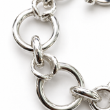 Large Round Mixed Flat Link  w/ Toggle Bracelet Clasp