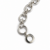 Large Round Mixed Flat Link  w/ Toggle Bracelet Clasp