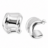 Sculpted Wave Sterling Silver Earrings