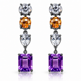 Amethyst Cascade Gemstone Drop Earrings
