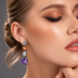 Amethyst Cascade Gemstone Drop Earrings