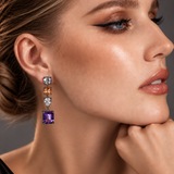 Amethyst Cascade Gemstone Drop Earrings