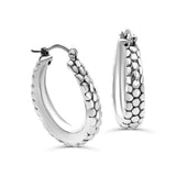 Sterling Silver Serpent Oblong Oval Hoop Earrings