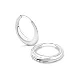 Sterling Silver Crescent Hoop Earrings