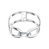 Sterling Silver Bold Open Link Bangle Bracelet