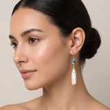 Naya MOP Abalone Long Drop Earrings