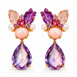 Convertible Rose Quartz, Amethyst & Pink Opal Detachable Earrings