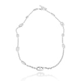 Sterling Silver Mariner & Cable Chain Station Necklace