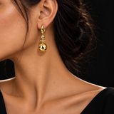 Gold Vermeil Sculptural Ball Drop Earrings