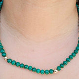 6mm Malachite & 14K Gold Beads Necklace