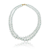 Moonstone & Emerald Rondelle & Spacer Bead Double Layer Necklace