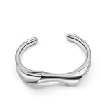 Sterling Silver Modern Curved Cuff Bracelet