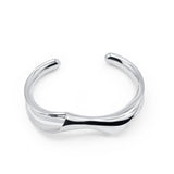 Sterling Silver Modern Curved Cuff Bracelet