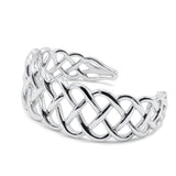 Sterling Silver Open Weave Bangle Cuff