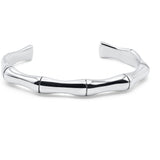 Modern Bamboo Cuff Bracelet Starling Silver