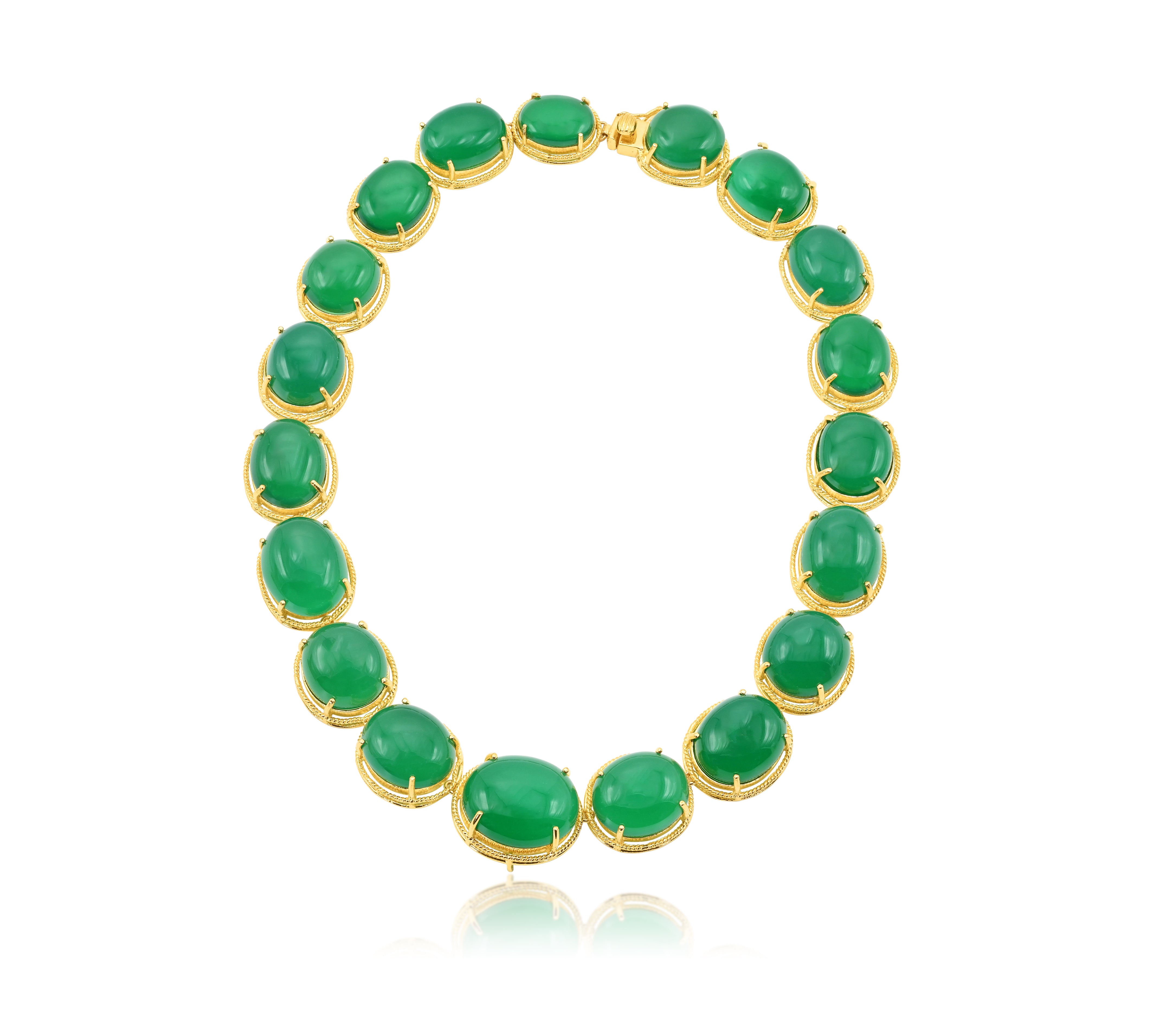 Sterling Silver Gold Plated Green Necklace