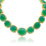 Sterling Silver Gold Plated Green Necklace