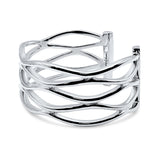 Sculptural Multi-Strand Sterling Silver Cuff Bracelet