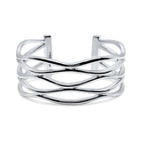 Sculptural Multi-Strand Sterling Silver Cuff Bracelet