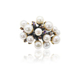 White Cultured Pearl Sea Reef Cluster Ring