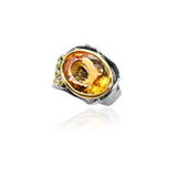 Large Oval Abstract Citrine Ring