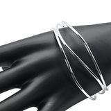 Triple Wave Wire Bangle Bracelet