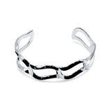 Manhattan Beach Ocean Wave Sterling Silver Cuff Bracelet