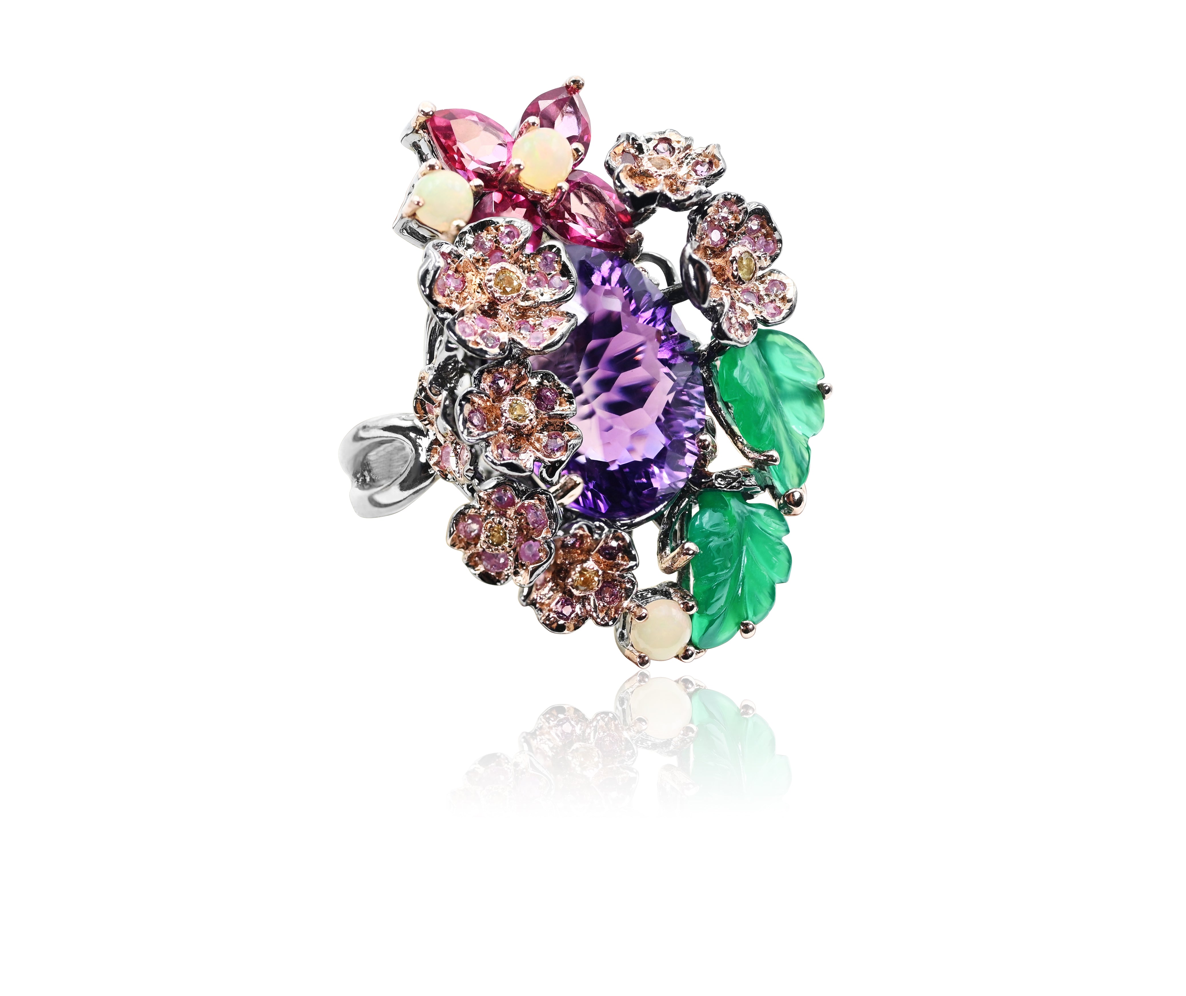 Flower Gemstone Ring