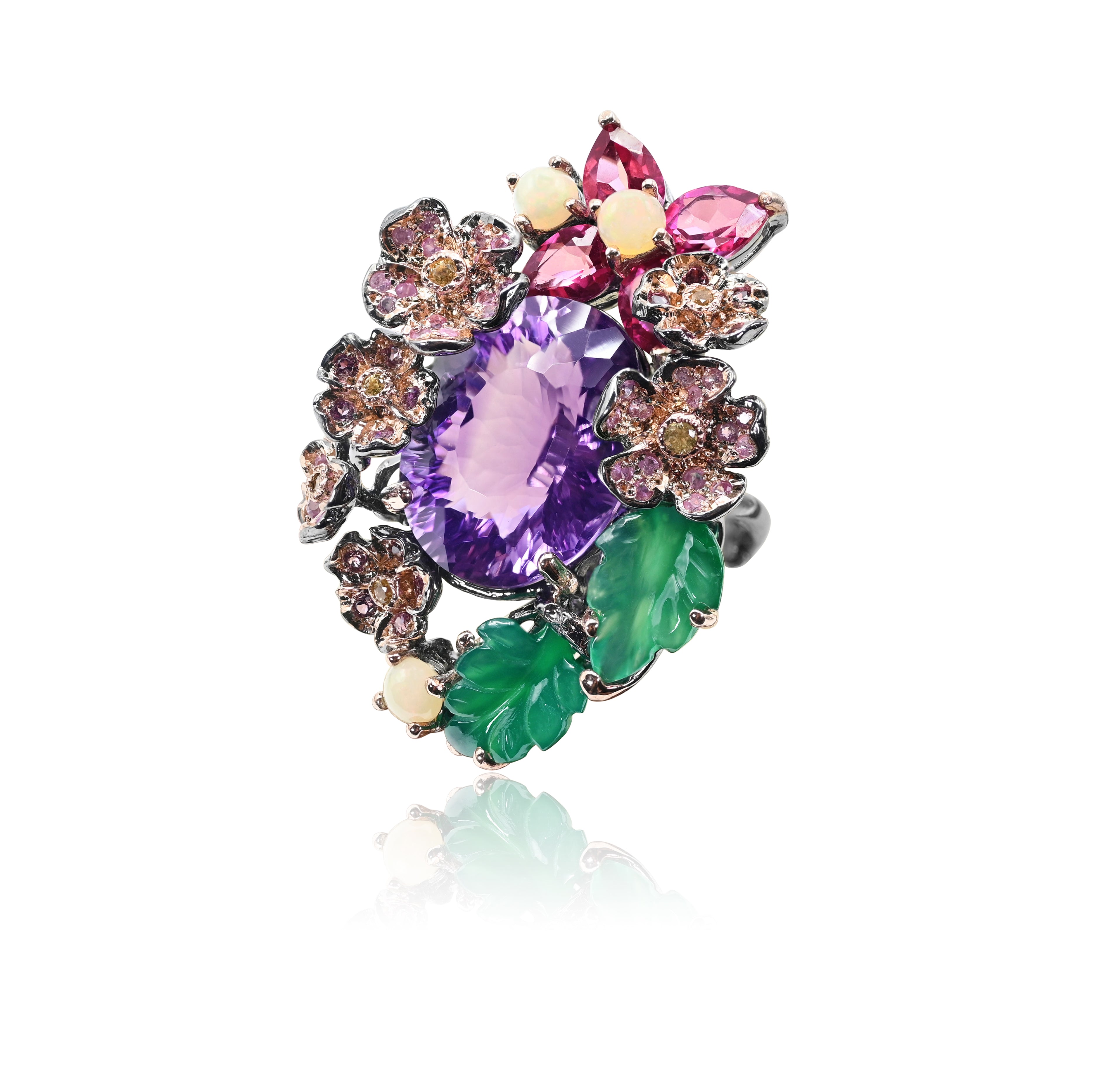 Flower Gemstone Ring