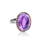 Oval Amethyst Sterling Silver Ring