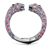 Pink & Blue Sapphire Tiger Cuff Bracelet