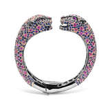 Pink & Blue Sapphire Tiger Cuff Bracelet