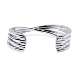 Twisted Multi-Row Sterling Silver Cuff Bracelet