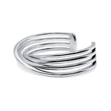 Twisted Multi-Row Sterling Silver Cuff Bracelet