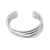 Twisted Multi-Row Sterling Silver Cuff Bracelet