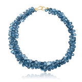 Double Strands Teardrop London Blue Topaz Bead Necklace