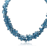 Double Strands Teardrop London Blue Topaz Bead Necklace