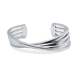 Twisted Multi-Row Sterling Silver Cuff Bracelet