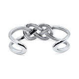 Pretzel Love Knot Sterling Silver Cuff Bracelet