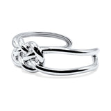 Pretzel Love Knot Sterling Silver Cuff Bracelet