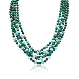 Five Stands Malachite Amazonite Statement Necklace