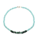 Amazonite and Emerald Crystal Beads Necklace