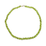 Faceted Peridot Beads Necklace 14K Gold