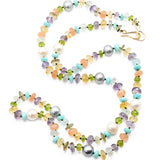 Ava Multi Gem Stones Long Necklace