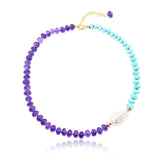 Ellie Amethyst Amazonite Baroque Pearl Necklace