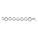 Sleek & Slinky “O” Link Sterling Silver Toggle Bracelet