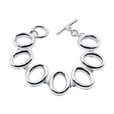 Sleek & Slinky “O” Link Sterling Silver Toggle Bracelet