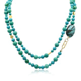 Bella Turquoise Beads Long Necklace 50"