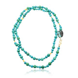 Bella Turquoise Beads Long Necklace 50"