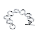 Sleek & Slinky “O” Link Sterling Silver Toggle Bracelet